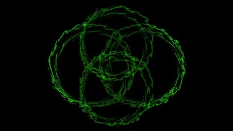 Infinity circles of green lines on a black background Stock Footage 278689605