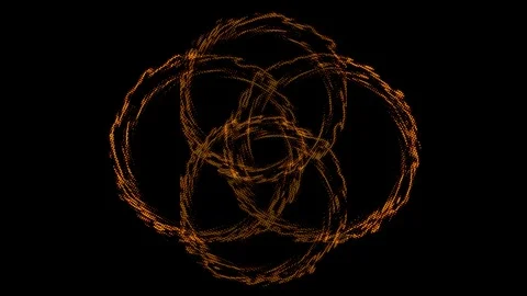 Infinity circles of orange lines on a black background Stock Footage 278689615