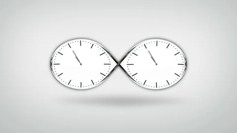 Infinity clock on a white background Stock Footage 120679425