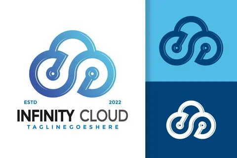 Infinity Cloud Logo Design, brand identity logos vector, modern logo, Logo De Stock Illustration