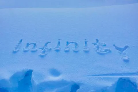 Infinity. cold infinity. the inscription the text of the letters of the infin 스톡 사진