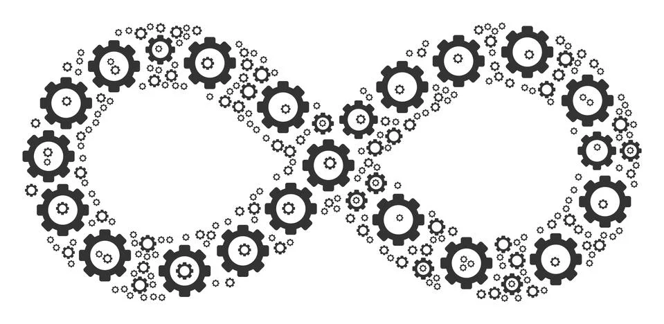 Infinity Collage of Cog 스톡 일러스트