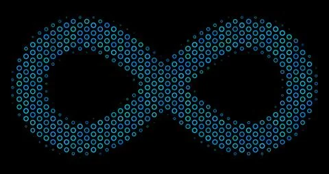 Infinity Collage Icon of Halftone Bubbles 스톡 일러스트