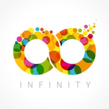 Infinity color bubbles logo Stock Illustration