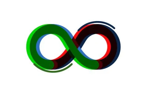 Infinity color icon, sign element geometric, Vector Stock Illustration