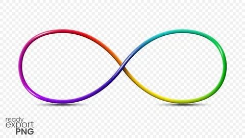 Infinity Colorful Shape on Transparent Pattern, Ready for PNG, Vector Illus.. Illustrazione stock