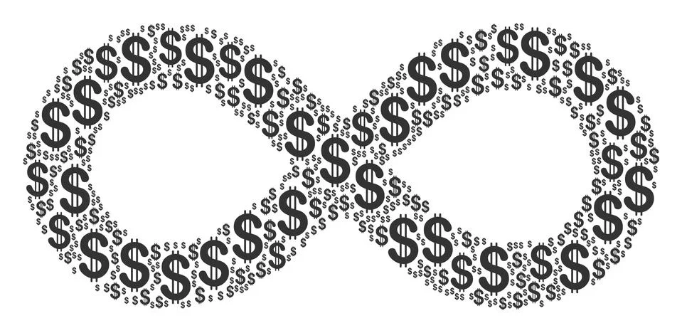 Infinity Composition of Dollar Stock Illustration