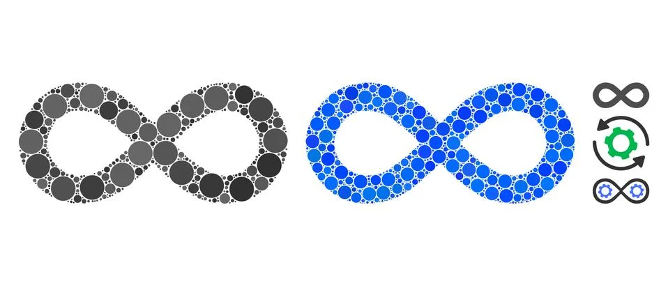 Infinity Composition Icon of Spheric Items Illustrazione stock