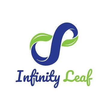 Infinity Continuous Curve Leaf Nature Business Logo Template Stock Illustration
