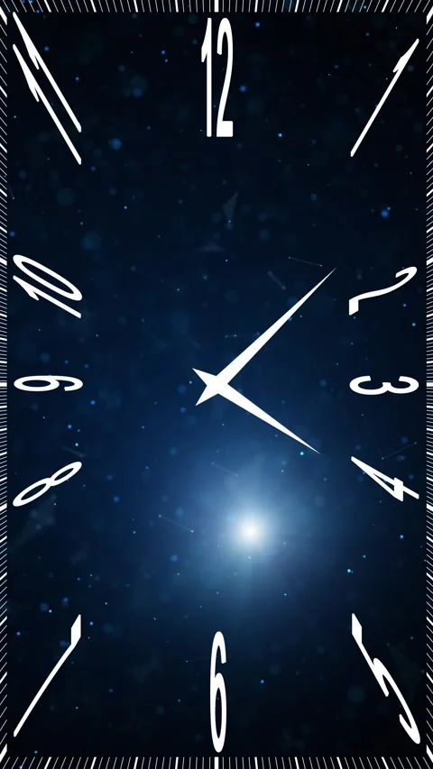 Infinity cosmos time looping clock on artistic glowing light universe Stock Footage 340590638