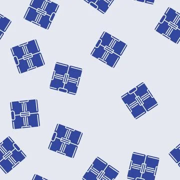 Infinity cube fidget toy glyph seamless pattern Stock Illustration
