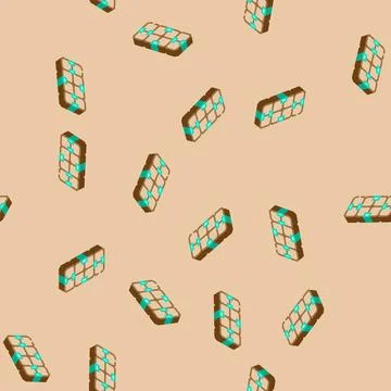 Infinity cube fidget toy isometric icon seamless pattern Stock Illustration