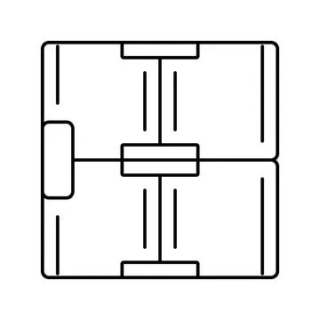 Infinity cube fidget toy line icon vector illustration Stock Illustration