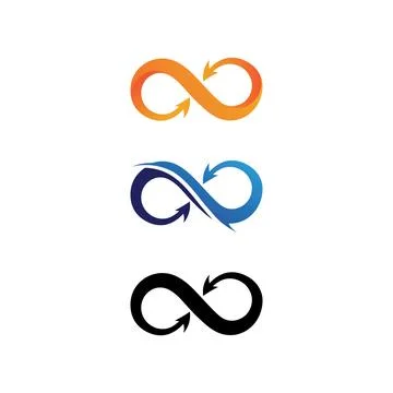 Infinity design logo and 8 icon, vector, sign, creative logo for business a.. Illustrazione stock