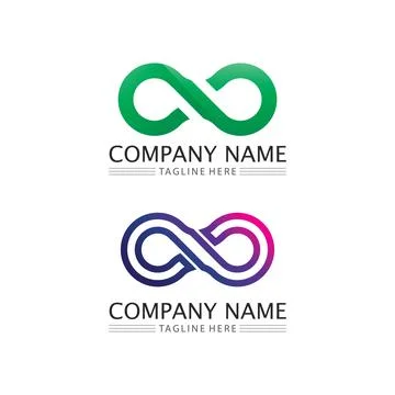 Infinity design logo and 8 icon, vector, sign, creative logo for business a.. Stock Illustration