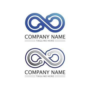 Infinity design logo and 8 icon, vector, sign, creative logo for business a.. Stock Illustration