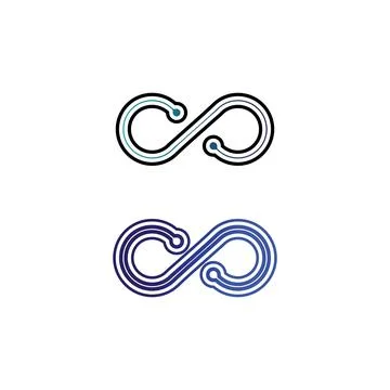 Infinity design logo and 8 icon, vector, sign, creative logo for business a.. Stock Illustration
