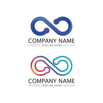 Infinity design logo and 8 icon, vector, sign, creative logo for business a.. Stock Illustration