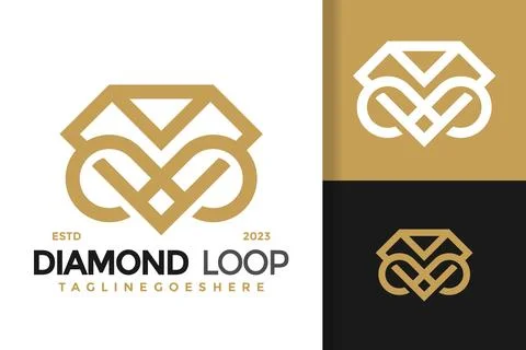 Infinity diamond loop logo design vector symbol icon illustration イラスト素材