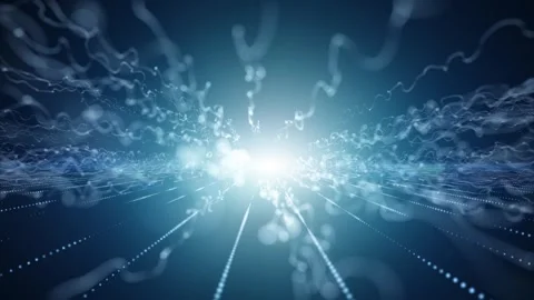 Infinity dotted lines with blue light copy space loop animation 4 Stock Footage 338404496