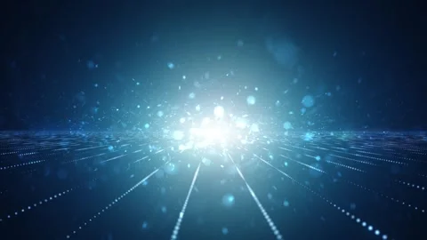 Infinity dotted lines with flicker particles looped copy space loop animatio Stock Footage 338403442