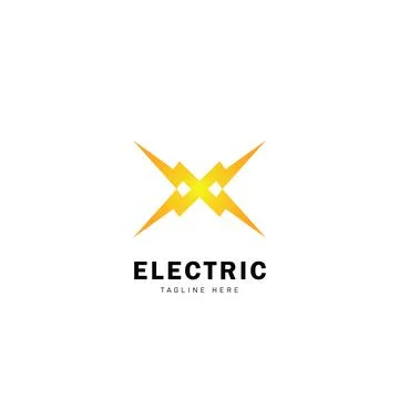 Infinity Electric Logo Design Template Flat Style Vector Stock Illustration