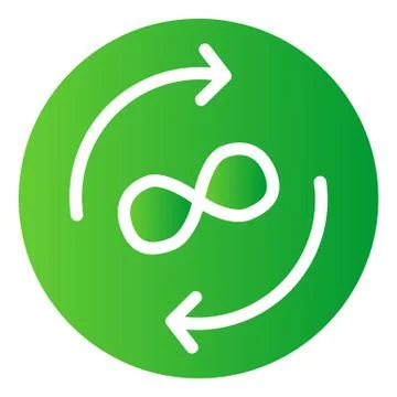 Infinity exchange flat icon. Circle arrows color icons in trendy flat style Stock Illustration