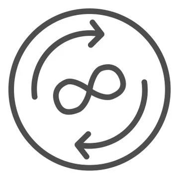 Infinity exchange line icon. Arrows and infinity symbol vector illustration Illustrazione stock