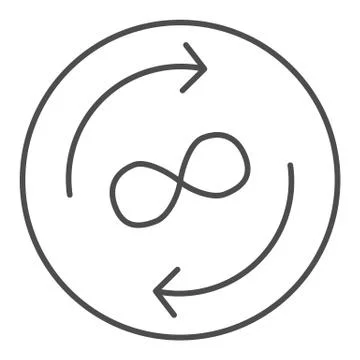 Infinity exchange thin line icon. Arrows and infinity symbol vector illustration Illustrazione stock