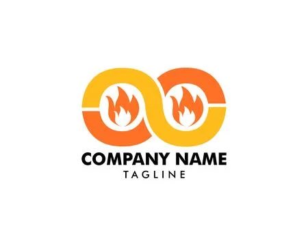 Infinity Fire Flame Logo Template Stock Illustration