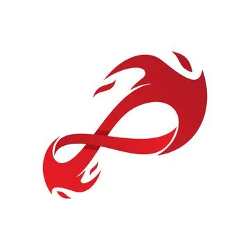 Infinity fire vector icon on the white background Stock Illustration
