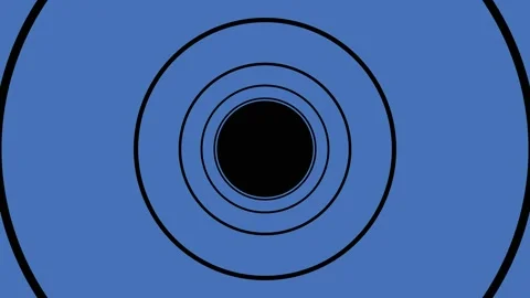 Infinity flight through black circle ring tunnel. Seamless geometric pattern, Video stock 167493963
