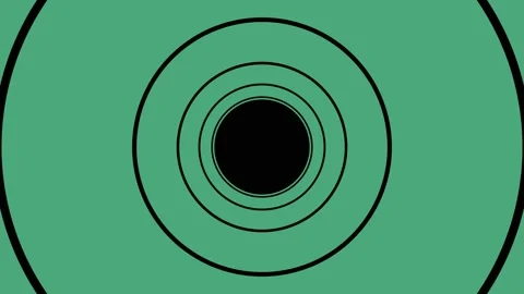 Infinity flight through black circle ring tunnel. Seamless geometric pattern, 스톡 동영상 167538700