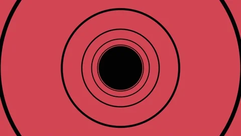 Infinity flight through black circle ring tunnel. Seamless geometric pattern, Stock Footage 167821288