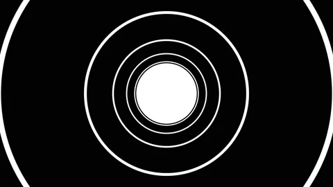 Infinity flight through white circle ring tunnel. Seamless geometric pattern, Stock Footage 167493967