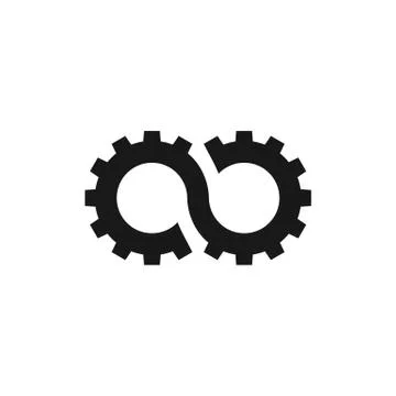 Infinity Gear Logo Template Illustration Design. EPS 10. Illustrazione stock