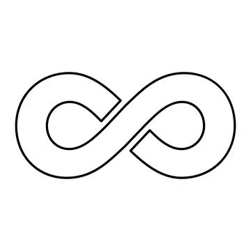 Infinity geometric icon, mathematical tattoo symbol, endless abstract shape v Illustrazione stock