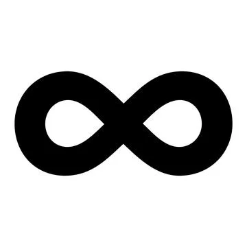 Infinity geometric icon, mathematical tattoo symbol, endless abstract shape v Stock Illustration