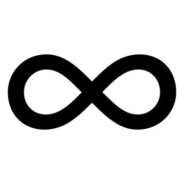 Infinity geometric icon, mathematical tattoo symbol, endless abstract shape v 스톡 일러스트