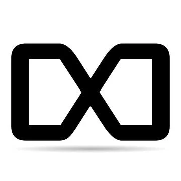Infinity geometric icon shadow, mathematical tattoo symbol, endless abstract Illustrazione stock