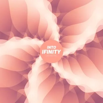 Into Infinity geometry. Abstract geometrical concentric light red swirl backg Stock Illustration