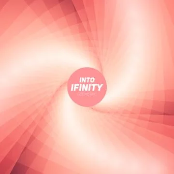 Into Infinity geometry. Abstract geometrical concentric light red swirl backg Stock Illustration