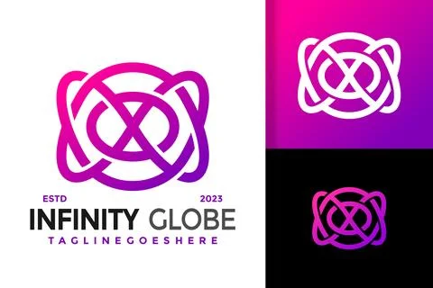 Infinity Globe Universe Logo vector icon illustration Stock Illustration