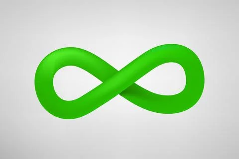 Infinity green sign. 3d vector illustration Stock Illustration
