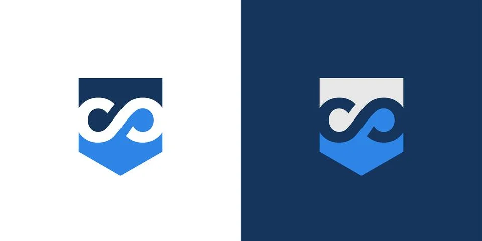 The infinity guard logo design is simple and powerful Stock Illustration
