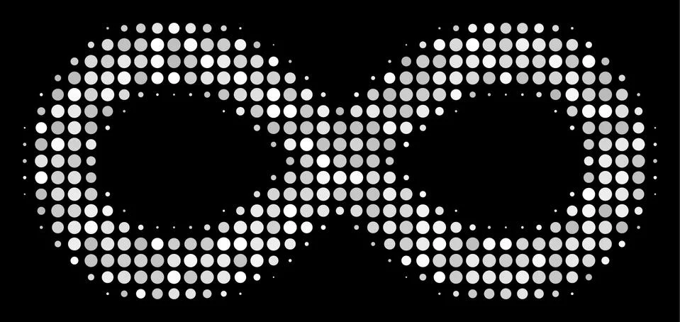 Infinity Halftone Icon Stock Illustration