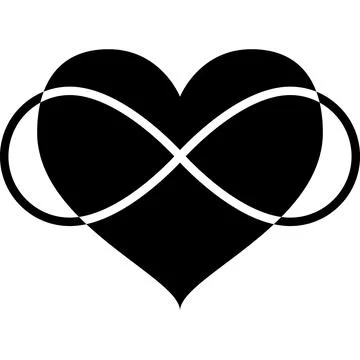 Infinity Heart Glyph Icon Vector Illustrazione stock