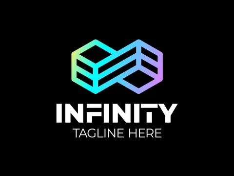 Infinity Hexagonal Logo. Geometric Infinity Cube Hexagon logo flat concept do Stock Illustration