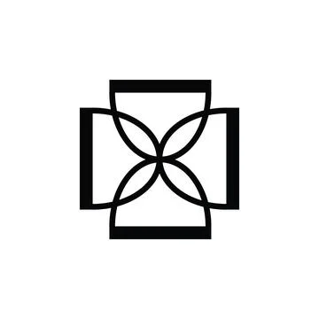 Infinity hourglass sand time with abstract flower Stock Illustration