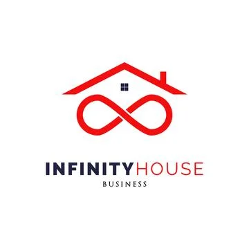 Infinity House Icon Logo Design Template Stock Illustration